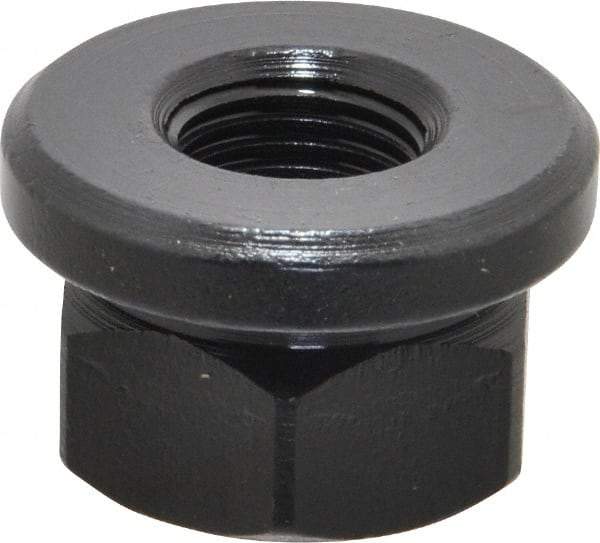 Gibraltar - 1/2-20, 1-1/8" Flange Diam, 11/16" High, 7/8" Across Flats, Flange Nut - Grade 12L14 Steel, Black Oxide Finish, 3/16" Flange Height, TCMAI - Exact Industrial Supply