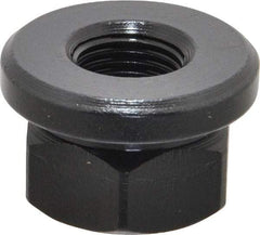 Gibraltar - 1/2-20, 1-1/8" Flange Diam, 11/16" High, 7/8" Across Flats, Flange Nut - Grade 12L14 Steel, Black Oxide Finish, 3/16" Flange Height, TCMAI - Exact Industrial Supply