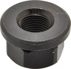 Gibraltar - 5/8-18, 1-3/8" Flange Diam, 13/16" High, 1-1/16" Across Flats, Flange Nut - Grade 12L14 Steel, Black Oxide Finish, 3/16" Flange Height, TCMAI - Exact Industrial Supply