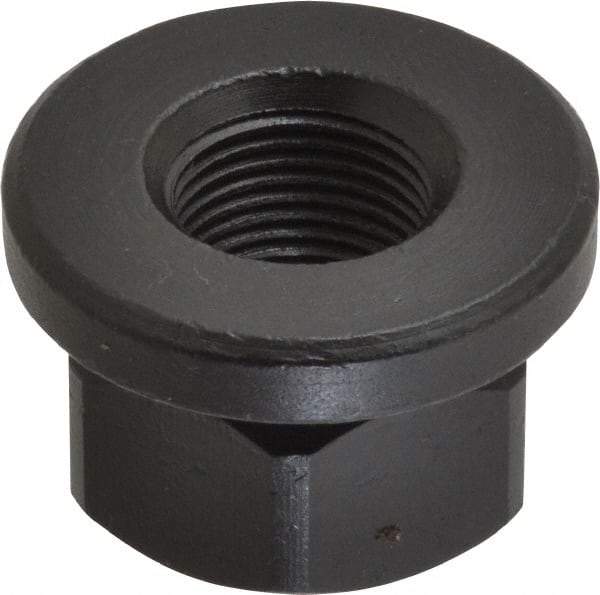 Gibraltar - 3/4-16, 1-5/8" Flange Diam, 1" High, 1-1/4" Across Flats, Flange Nut - Grade 12L14 Steel, Black Oxide Finish, 1/4" Flange Height, TCMAI - Exact Industrial Supply