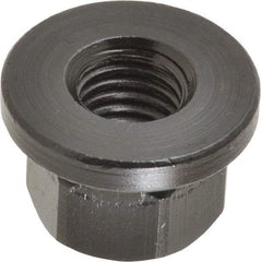Gibraltar - M12x1.75, 27mm Flange Diam, 17mm High, 19mm Across Flats, Flange Nut - Grade 12L14 Steel, Black Oxide Finish, 4" Flange Height, TCMAI - Exact Industrial Supply