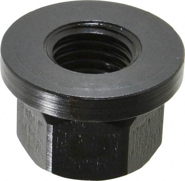Gibraltar - M16x2.00, 33mm Flange Diam, 21mm High, 24mm Across Flats, Flange Nut - Grade 12L14 Steel, Black Oxide Finish, 5" Flange Height, TCMAI - Exact Industrial Supply