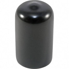 Caplugs - Round Head Cap - 0.62" OD, 1" Long, Vinyl, Black - Exact Industrial Supply
