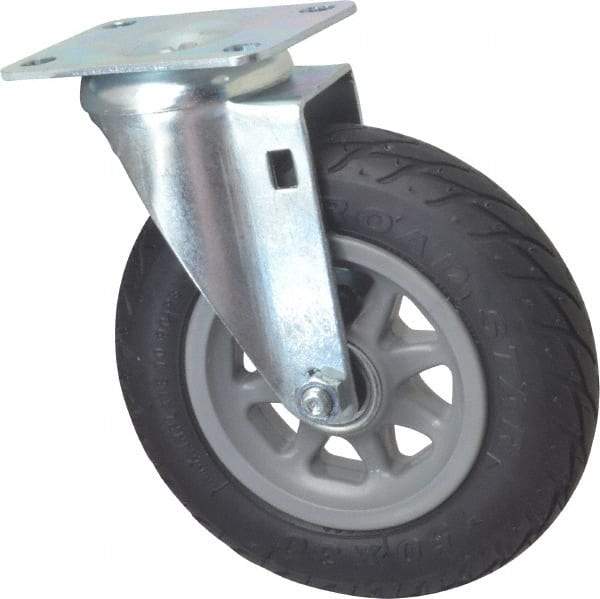 Shepherd - 6" Diam x 1-1/4" Wide, Phenolic Swivel Caster - 150 Lb Capacity, Top Plate Mount, 2-5/8" x 3-3/4" Plate, Ball Bearing - Exact Industrial Supply