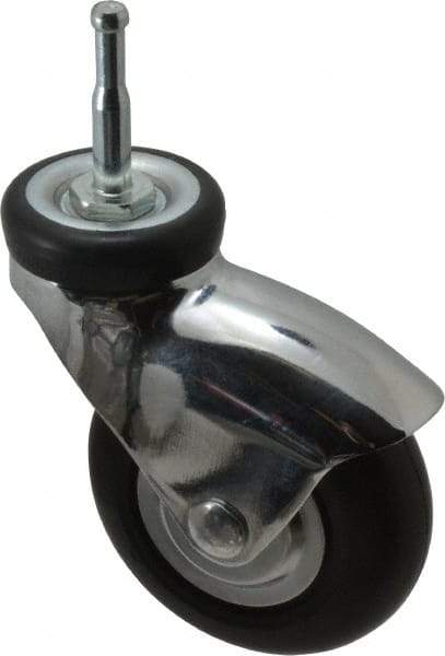 Shepherd - 3" Diam x 15/16" Wide x 3-7/8" OAH Stem Mount Swivel Caster - Neoprene, 110 Lb Capacity, Precision Ball Bearing, 5/16 x 1-1/2" Friction Stem - Exact Industrial Supply