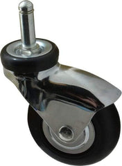 Shepherd - 3" Diam x 15/16" Wide x 3-7/8" OAH Stem Mount Swivel Caster - Neoprene, 110 Lb Capacity, Precision Ball Bearing, 7/16 x 1-7/16" Friction Stem - Exact Industrial Supply