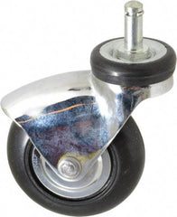 Shepherd - 3" Diam x 15/16" Wide x 3-7/8" OAH Stem Mount Swivel Caster - Neoprene, 110 Lb Capacity, Precision Ball Bearing, 3/8 x 1" Friction Stem - Exact Industrial Supply