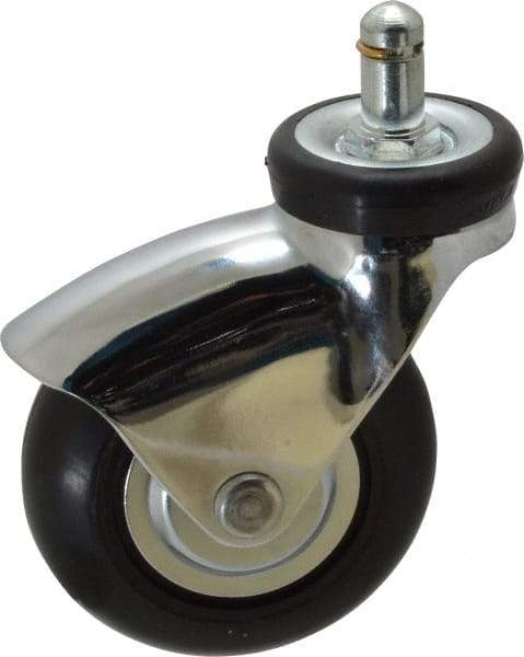 Shepherd - 3" Diam x 15/16" Wide x 3-7/8" OAH Stem Mount Swivel Caster - Neoprene, 110 Lb Capacity, Precision Ball Bearing, 7/16 x 7/8" Friction Stem - Exact Industrial Supply