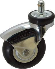 Shepherd - 3" Diam x 15/16" Wide x 3-7/8" OAH Stem Mount Swivel Caster - Neoprene, 110 Lb Capacity, Precision Ball Bearing, 7/16 x 7/8" Friction Stem - Exact Industrial Supply