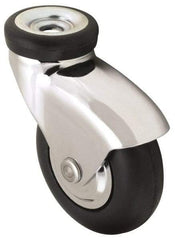 Shepherd - 3" Diam x 15/16" Wide x 3-7/8" OAH Stem Mount Swivel Caster with Brake - Neoprene, 110 Lb Capacity, Precision Ball Bearing, 5/16 x 1-1/2" Friction Stem - Exact Industrial Supply