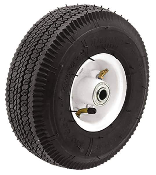 Albion - 10 Inch Diameter x 4.1 Inch Wide, Pneumatic Caster Wheel - 350 Lb. Capacity, 5/8 Inch Axle Diameter, Ball Bearing - Exact Industrial Supply