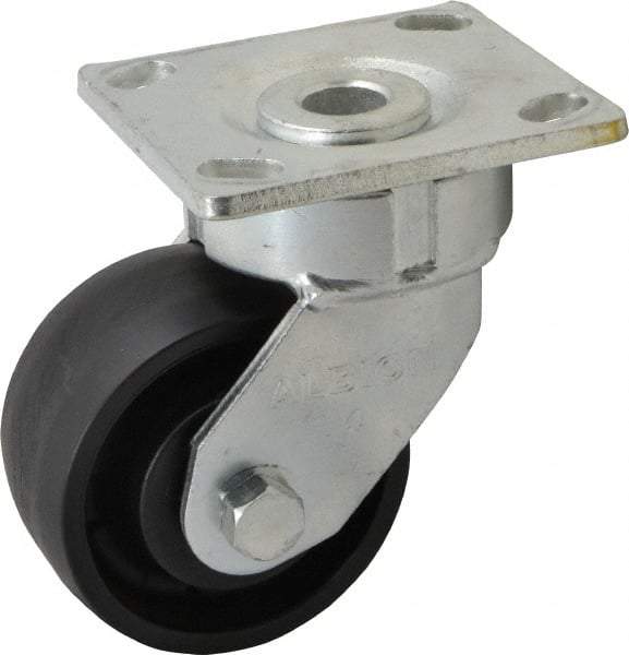 Albion - 4" Diam x 2" Wide x 5-5/8" OAH Top Plate Mount Swivel Caster - Glass Filled Nylon, 800 Lb Capacity, Precision Sealed Bearing, 4 x 4-1/2" Plate - Exact Industrial Supply