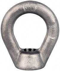Gibraltar - 5,000 Lb Capacity, 5/8-11 Thread, Stainless Steel Lifting Eye Nut - Grade 304, 3" High, 1-1/2" Inside & 2-1/2" Outside Eye Diam, 1-3/8" Bell/Base Width - Exact Industrial Supply