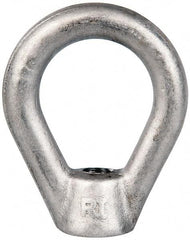Gibraltar - 2,700 Lb Capacity, 3/8-16 Thread, Stainless Steel Lifting Eye Nut - Grade 316, 2-1/2" High, 1-1/4" Inside & 2" Outside Eye Diam, 7/8" Bell/Base Width - Exact Industrial Supply