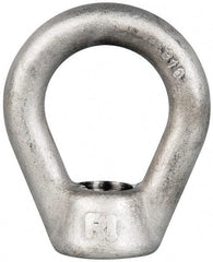 Gibraltar - 5,000 Lb Capacity, 3/4-10 Thread, Stainless Steel Lifting Eye Nut - Grade 316, 3" High, 1-1/2" Inside & 2-1/2" Outside Eye Diam, 1-3/8" Bell/Base Width - Exact Industrial Supply