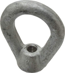 Gibraltar - 2,700 Lb Capacity, 3/8-16 Thread, Galvanized Finsih, Carbon Steel Heavy Duty Lifting Eye Nut - Grade C-1030, 2-1/2" High, 1-1/4" Inside & 2" Outside Eye Diam, 7/8" Bell/Base Width - Exact Industrial Supply
