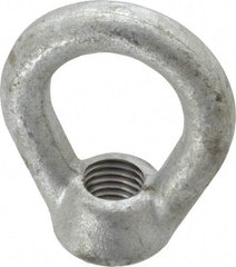 Gibraltar - 5,000 Lb Capacity, 3/4-10 Thread, Galvanized Finsih, Carbon Steel Heavy Duty Lifting Eye Nut - Grade C-1030, 3" High, 1-1/2" Inside & 2-1/2" Outside Eye Diam, 1-3/8" Bell/Base Width - Exact Industrial Supply