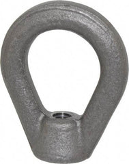 Gibraltar - 2,700 Lb Capacity, 3/8-16 Thread, Self Colored, Carbon Steel Heavy Duty Lifting Eye Nut - Grade C-1030, 2-1/2" High, 1-1/4" Inside & 2" Outside Eye Diam, 7/8" Bell/Base Width - Exact Industrial Supply