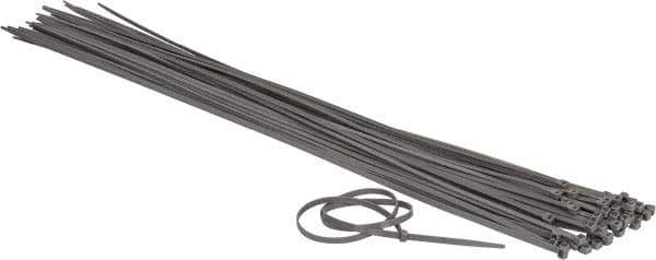 Made in USA - 48-9/16" Long Gray Nylon Standard Cable Tie - 175 Lb Tensile Strength, 2.29mm Thick, 4" Max Bundle Diam - Exact Industrial Supply