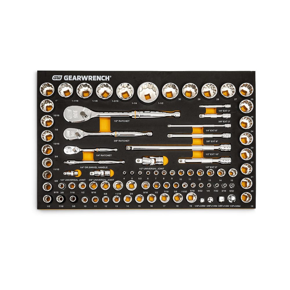 Standard Ratchet Socket Set: 158 Pc, 1/2 1/4 & 3/8″ Drive 12 Point, Chrome-Plated