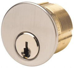 5 Pin Yale Mortise Cylinder Solid Brass, Satin Chrome Finish
