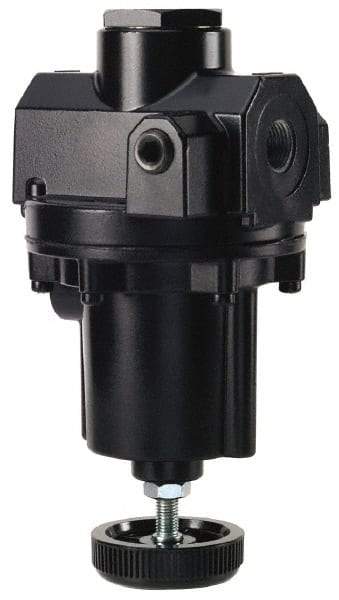 ARO/Ingersoll-Rand - 3/8 NPT Port, 200 CFM, Zinc Diaphragm Operated Regulator - 0 to 60 psi Range, 400 Max psi Supply Pressure, 1/4" Gauge Port Thread, 3.62" Wide x 7.2" High - Exact Industrial Supply