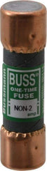 Cooper Bussmann - 125 VDC, 250 VAC, 2 Amp, Fast-Acting General Purpose Fuse - Fuse Holder Mount, 50.8mm OAL, 50 at AC/DC kA Rating, 9/16" Diam - Exact Industrial Supply