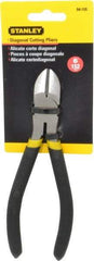 Stanley - 6" OAL, 7/16" Capacity, Cutting Pliers - 55/64" Jaw Length x 51/64" Jaw Width, Round Head, Cushion Grip Handle - Exact Industrial Supply