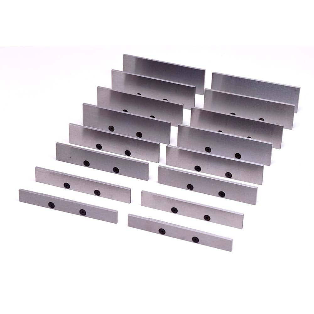 TE-CO - Vise Accessories; Product Type: Parallel Set ; Product Compatibility: 4" Vises ; Number of Pieces: 5 ; Material: Steel ; Jaw Width (Inch): 4 ; Product Length (Inch): 0.118 - Exact Industrial Supply