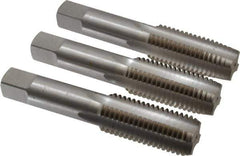 Interstate - M24x3.00 Metric Coarse, 4 Flute, Bottoming, Plug & Taper, Bright Finish, High Speed Steel Tap Set - Right Hand Cut, 4-29/32" OAL, 2-7/32" Thread Length - Exact Industrial Supply