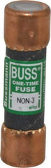 Cooper Bussmann - 125 VDC, 250 VAC, 3 Amp, Fast-Acting General Purpose Fuse - Fuse Holder Mount, 50.8mm OAL, 50 at AC/DC kA Rating, 9/16" Diam - Exact Industrial Supply