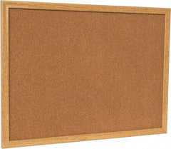 UNIVERSAL - 24" Wide x 18" High Open Cork Bulletin Board - Wood Frame, Natural Tan - Exact Industrial Supply