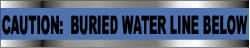 NMC - Caution: Buried Water Line Below, Detectable Underground Tape - 1,000 Ft. Long x 6 Inch Wide Roll, Polyethylene on Aluminum, 5 mil Thick, Blue - Exact Industrial Supply