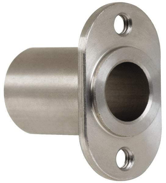 Gibraltar - 1/2" Pin Diam, #10-32 Mounting Hole, Oblong Flange, Stainless Steel Quick Release Pin Receptacle - 1-1/8" Between Mount Hole Center, 1.195" Depth, 3/4" Diam, Grade 303 - Exact Industrial Supply