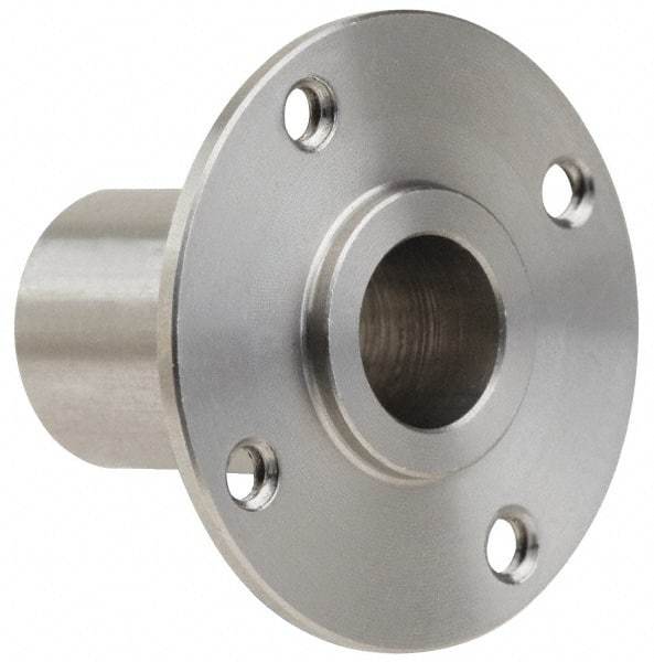Gibraltar - 3/8" Pin Diam, #6-32 Mounting Hole, Round Flange, Stainless Steel Quick Release Pin Receptacle - 1" Between Mount Hole Center, 0.913" Depth, 9/16" Diam, Grade 303 - Exact Industrial Supply
