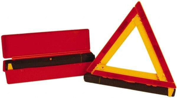 NMC - 3 Piece, Emergency Warning Triangle Safety Kit - Three Reflective Triangles in Plastic Carrying Case - Exact Industrial Supply