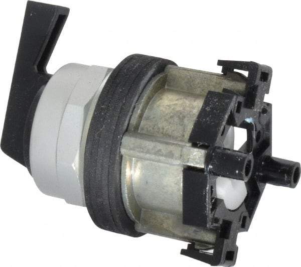 Eaton Cutler-Hammer - 30-1/2mm Mount Hole, 3 Position, Lever Operated, Selector Switch Only - Black, Momentary (MO) - Maintained (MA) - Momentary (MO), Nonilluminated, Oil and Watertight - Exact Industrial Supply