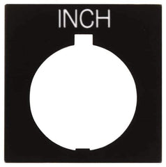 Eaton Cutler-Hammer - Square, Legend Plate - Inch - Black Background, 30-1/2mm Hole Diameter, 1.77 Inch Square - Exact Industrial Supply