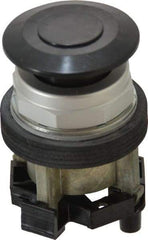 Eaton Cutler-Hammer - 30-1/2mm Mount Hole, Extended Mushroom Head, Pushbutton Switch Only - Round, Black Pushbutton, Nonilluminated, Maintained (MA), Corrosion Resistant, Oiltight and Watertight - Exact Industrial Supply