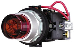 Eaton Cutler-Hammer - 120 VAC Green Lens Incandescent Press-to-Test Indicating Light - Round Lens, Oiltight, Watertight - Exact Industrial Supply