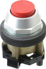 Eaton Cutler-Hammer - 30-1/2mm Mount Hole, Extended Straight, Pushbutton Switch Only - Round, Red Pushbutton, Nonilluminated, Momentary (MO), Corrosion Resistant, Oiltight and Watertight - Exact Industrial Supply