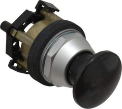 Eaton Cutler-Hammer - 30.5mm Mount Hole, 3035mm Extended Mushroom Head, Pushbutton Switch Only - Round, Black Pushbutton, Nonilluminated, Momentary (MO), Corrosion Resistant, Oiltight & Watertight - Exact Industrial Supply