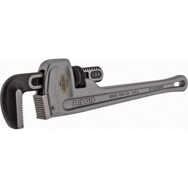 Ridgid - 18" Aluminum Straight Pipe Wrench - 2-1/2" Pipe Capacity - Exact Industrial Supply