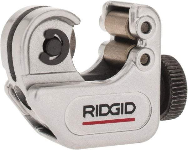 Ridgid - 1/8" to 5/8" Pipe Capacity, Mini Tube Cutter - Cuts Copper, Aluminum, Brass, Plastic - Exact Industrial Supply