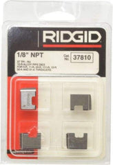 Ridgid - 1/8-27 NPT, Right Hand, Alloy Steel, Pipe Threader Die - Ridgid OO-R, 11-R, 12-R, O-R, 11-R Ratchet Threaders or 30A, 31A 3-Way Pipe Threaders Compatibility - Exact Industrial Supply