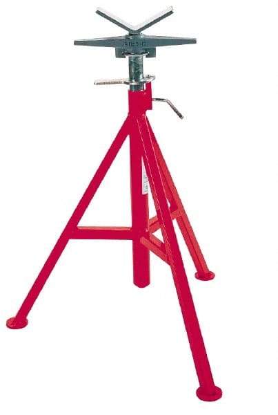 Ridgid - 12" Pipe Capacity, Adjustable Pipe Stand with V-Head - 20" to 38" High, 2,500 Lb Capacity - Exact Industrial Supply