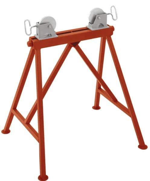 Ridgid - 1/4" to 36" Pipe Capacity, Adjustable Pipe Stand with 2 Adjustable Rollers - 2,500 Lb Capacity - Exact Industrial Supply
