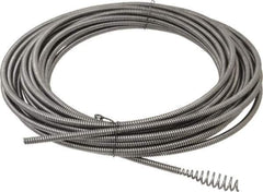 Ridgid - 5/16" x 50' Drain Cleaning Machine Cable - Bulb Auger, 3/4" to 1-1/2" Pipe, Use with Models K39, K40 & K50 - Exact Industrial Supply