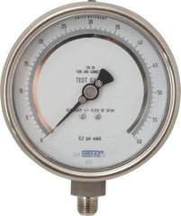 Wika - 4" Dial, 1/4 Thread, 0-300 Scale Range, Pressure Gauge - Lower Connection Mount, Accurate to 0.25% of Scale - Exact Industrial Supply