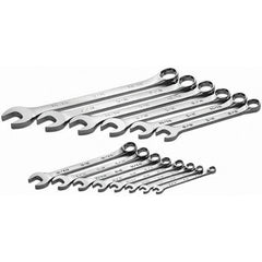 SK - 14 Piece, 1/4 to 5/16", Combination Wrench Set - Inch System of Measurement, Chrome Finish - Exact Industrial Supply